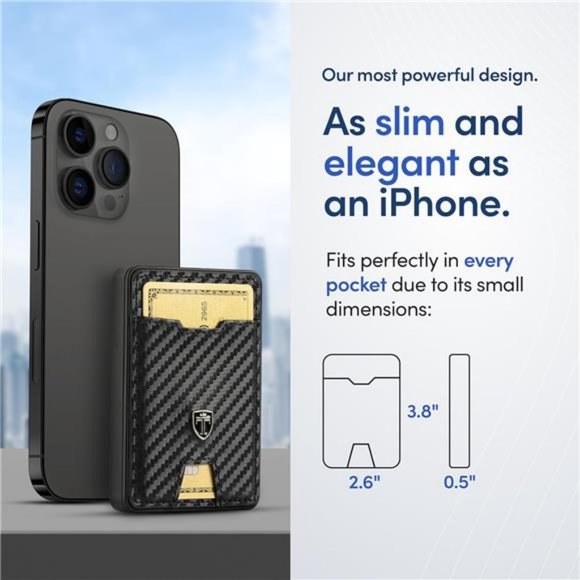 Slim Wallet for Men with Money Clip Metal RFID Blocking Mens Wallet Card Case - Picture 6 of 7